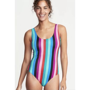 Old Navy Rainbow Striped One Piece Swimsuit